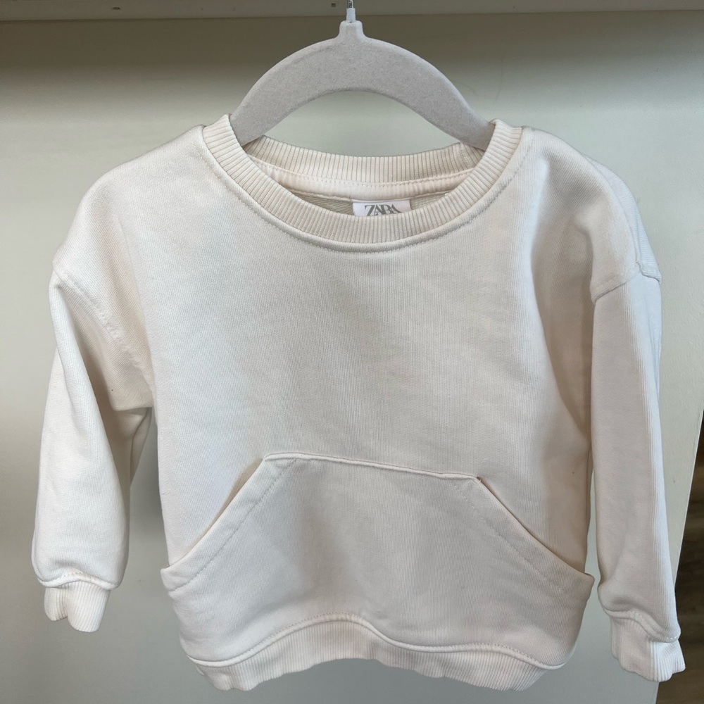 Zara Kids Off-White Sweatshirt - Unisex 18 Months